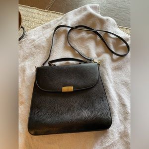Vintage Mark Cross black pebble leather handbag